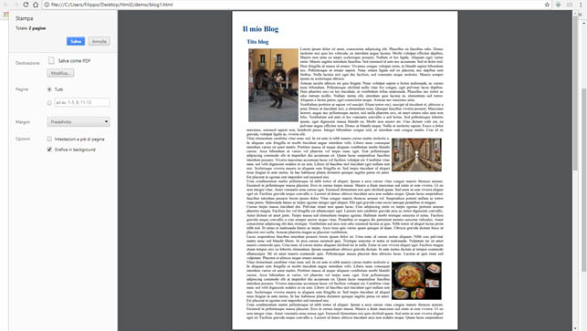 esempio di stampa pagina esempio di stampa