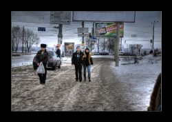 Dnipropetrovsk Ucraina innamorati HDR Neve Coppia di innamorati