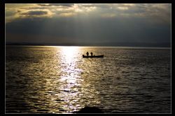 Bardolino (Vr) Lago Barca Tramonto 