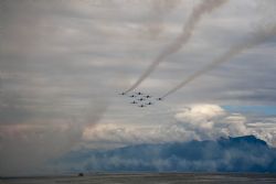 Peschiera del Garda (Vr) Aerei Lago di Garda Mb339 Frecce tricolore agosto 2015